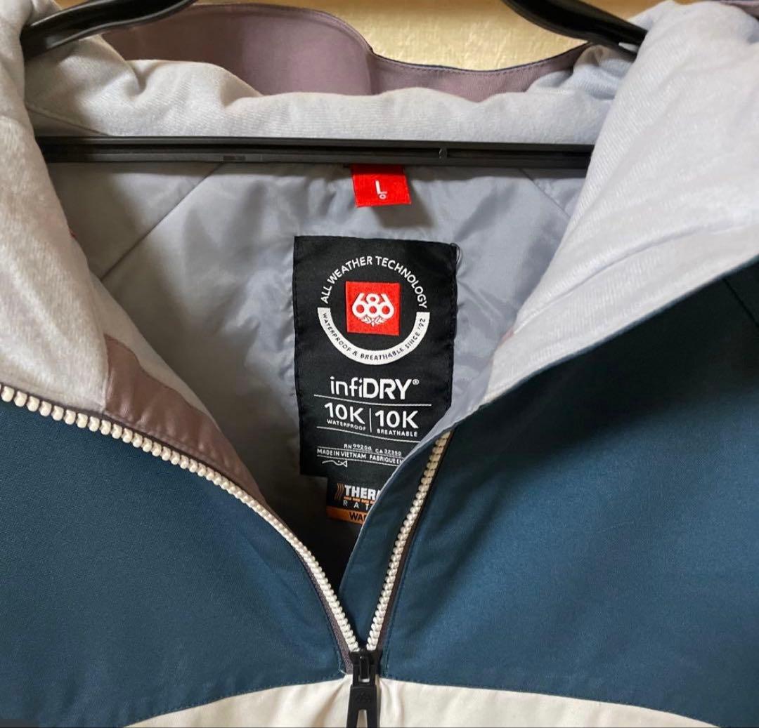 686 アノラックジャケット ホワイト/ネイビー