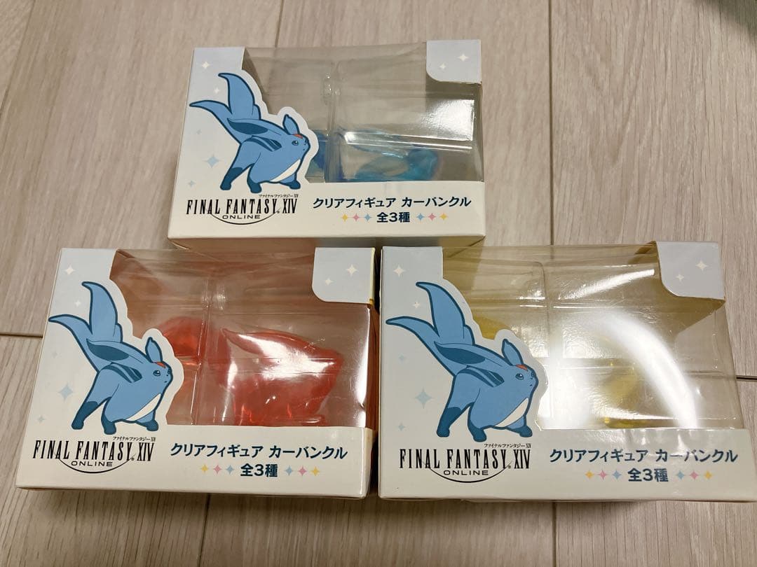 【新品未使用】ファイナルファンタジーXIV　クリアフィギュア カーバンクル全3種