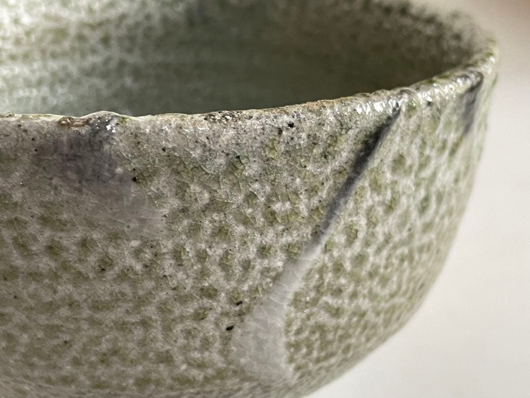 陶芸家　人間国宝　濱田庄司　浜田庄司　塩釉白流掛茶碗　茶盌　抹茶碗　共箱　益子