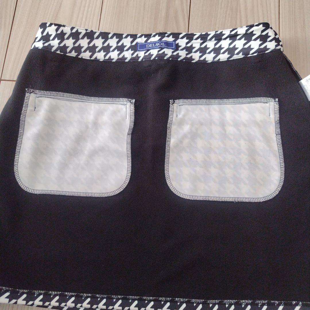 ☆デルソルゴルフ☆紫タートルセーターM 裏起毛スカートL セットアップ上下