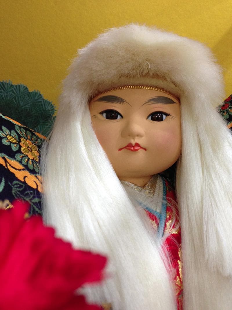 豊玉作　連獅子/大型　ケース入　浮世人形　  極美品