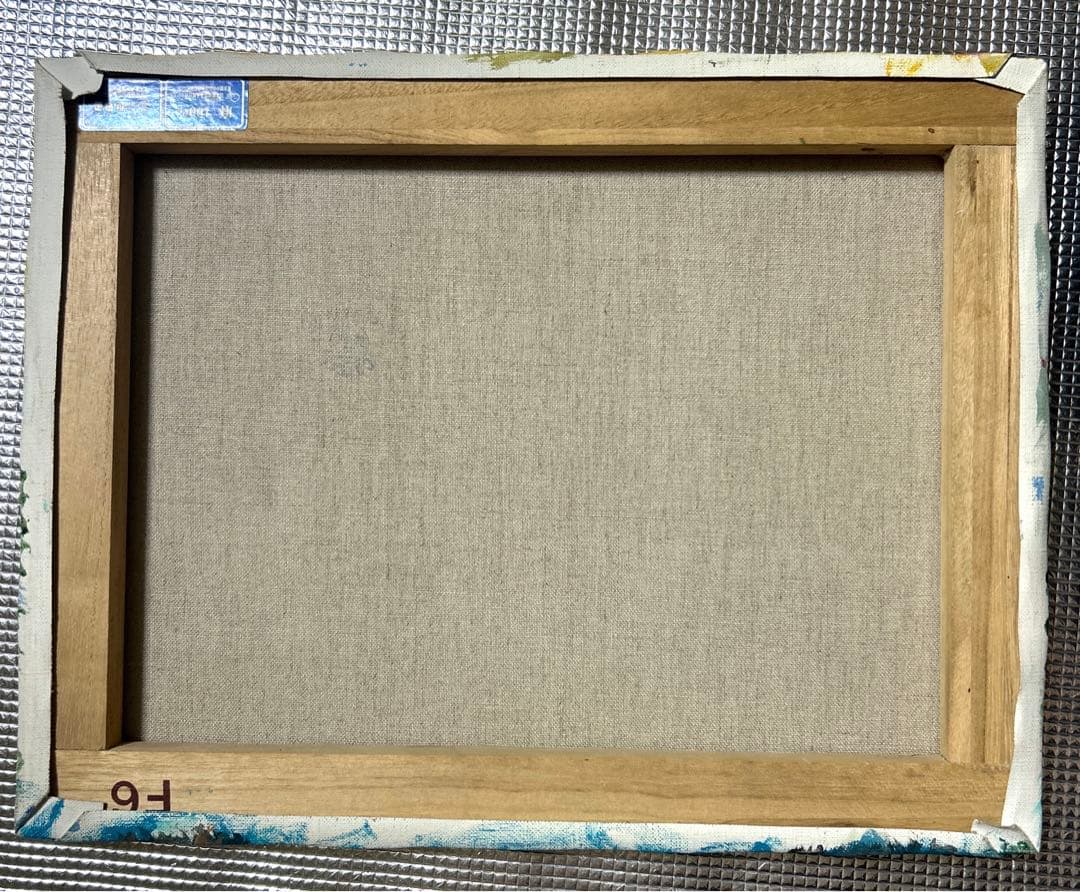 クジャクと地球　アクリル画　絵画