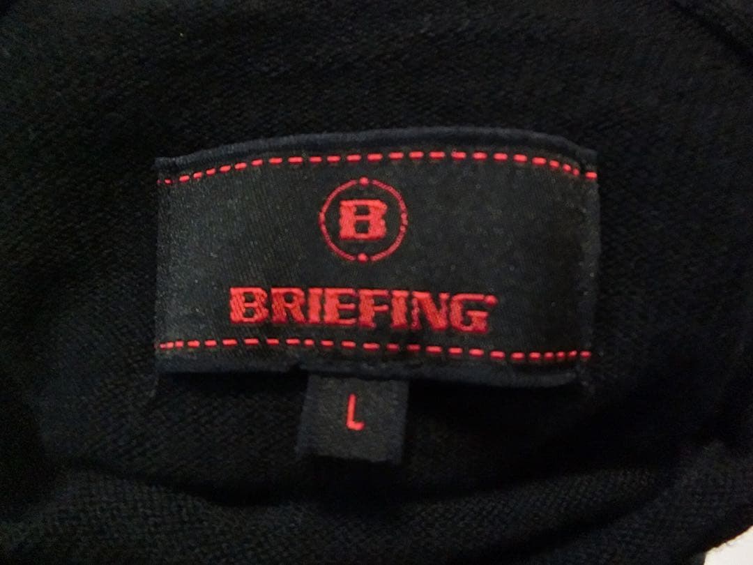 BRIEFING ブリーフィング　黒いニットでフードが付いた長袖セーター L