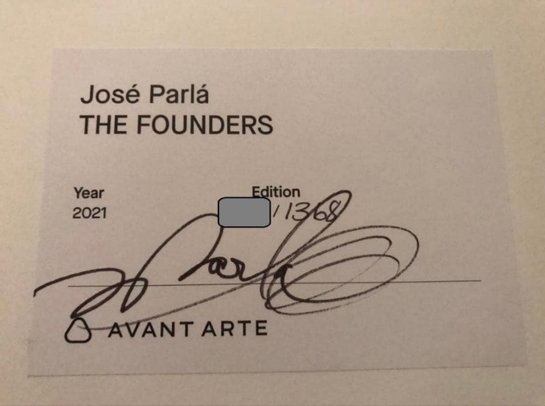 Jose Parla （ホセ・パルラ）本人サイン 版画 The Founders