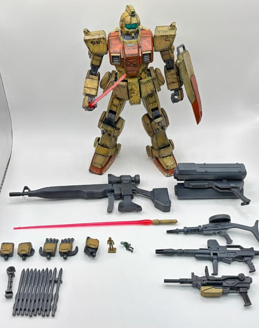 ガンプラ完成品　MG 1/100 陸戦型ジム 塗装済み ウェザリング加工