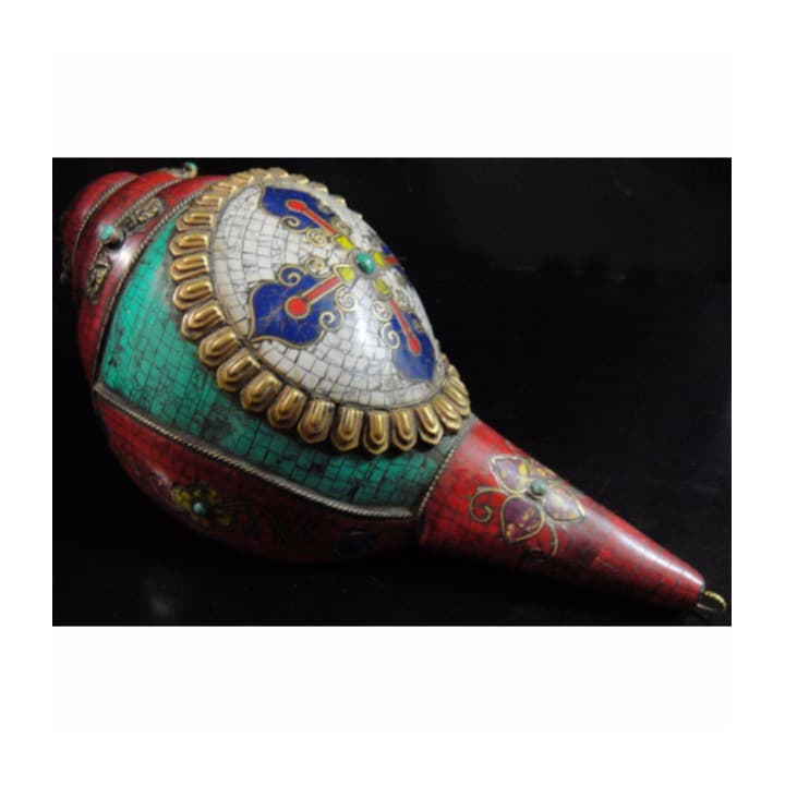 ◆チベット密教法具 法螺貝（シャンカ）羯磨（カツマ)-2