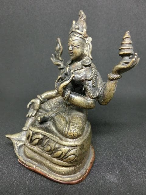 レア！！ラクシュミ　吉祥天　財運　仏像　置物　アンティーク　ヒンドゥー　チベット