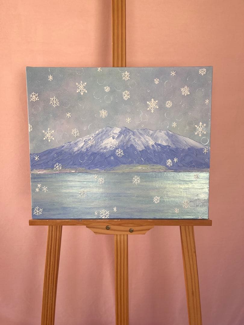 【a。様　order work】 桜島 アート 絵画 山の絵