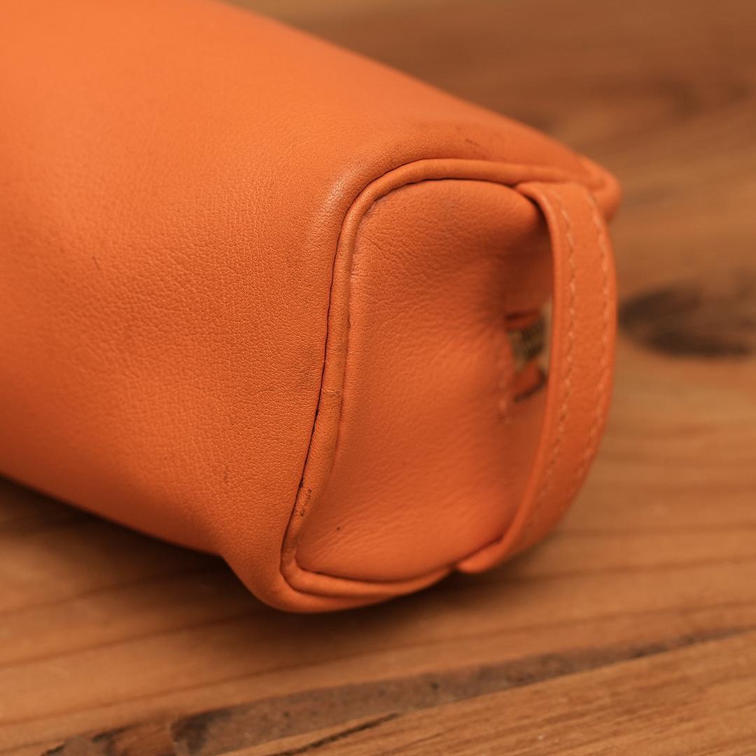 エルメス Scrib スクリブ　ペンケース ポーチ オレンジ マルチケース