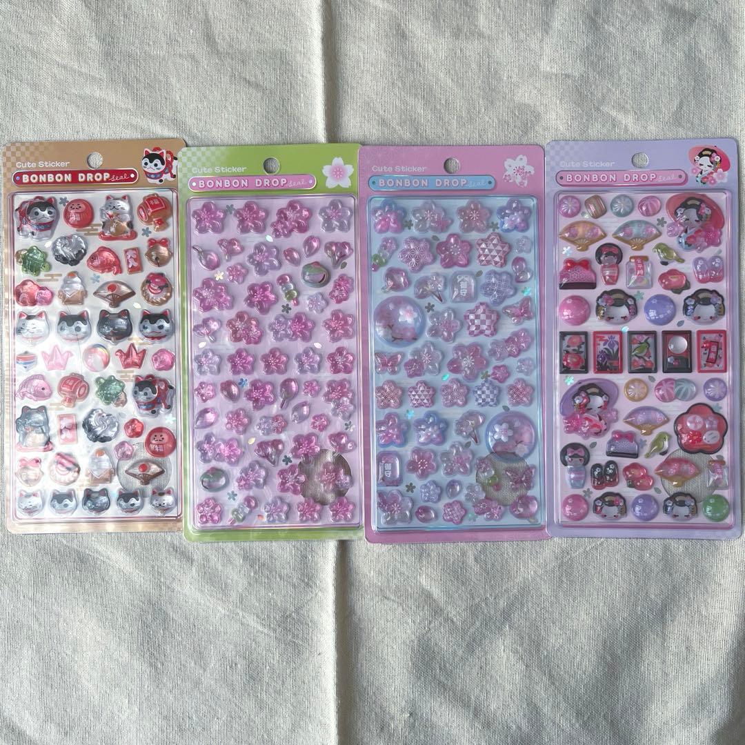 ボンボンドロップシール 和柄 16種類セット