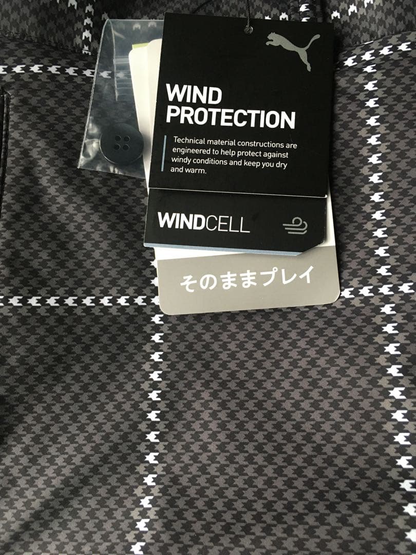 【PUMA GOLF / プーマ】秋冬防風中綿 テーパードパンツ 千鳥格子・L黒