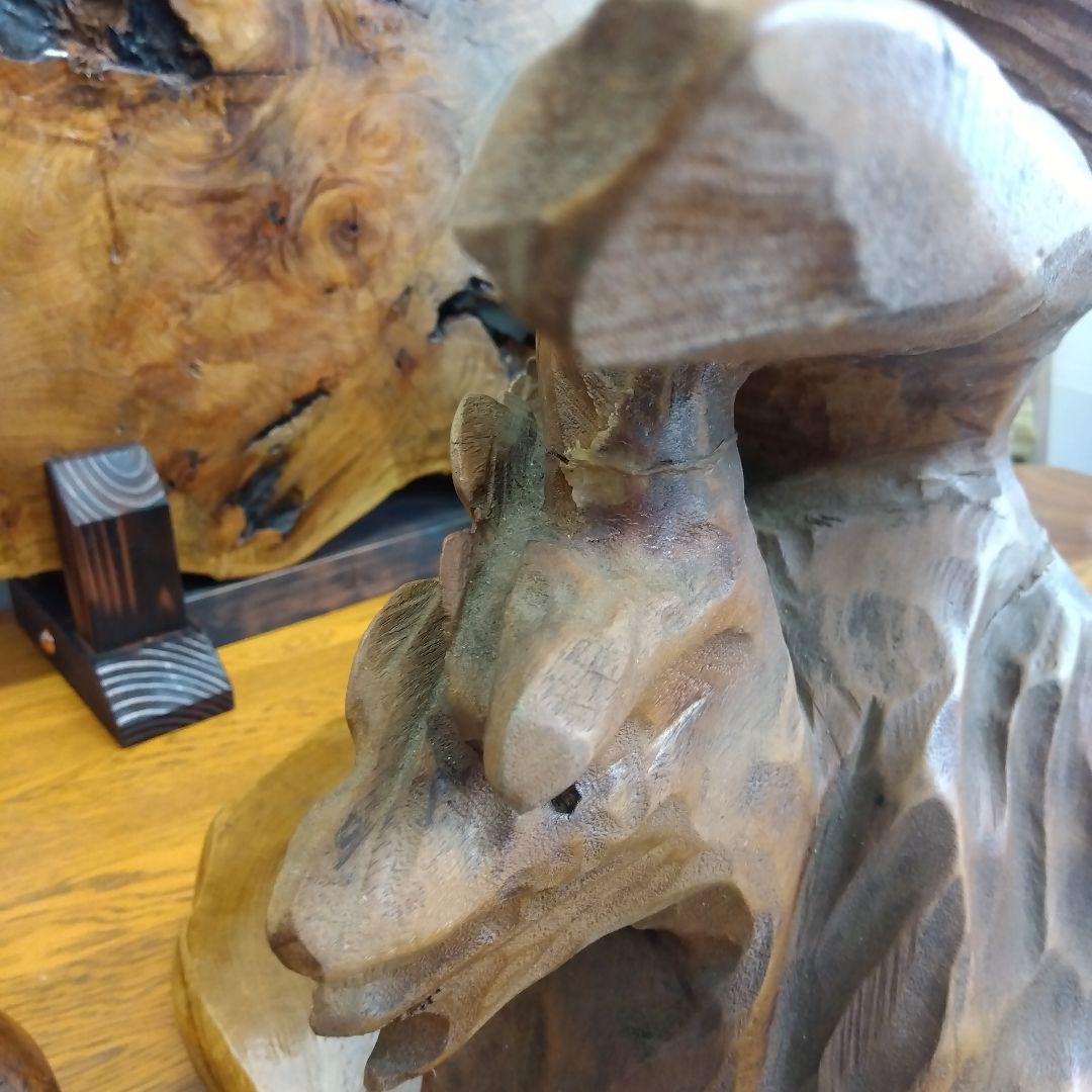 一本木　鷹の置物　オブジェ　レトロ　鷹・松