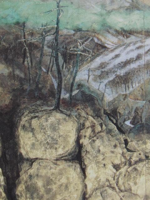 平岩洋彦、【山峡】、希少な額装用画集より、新品額装付、状態良好