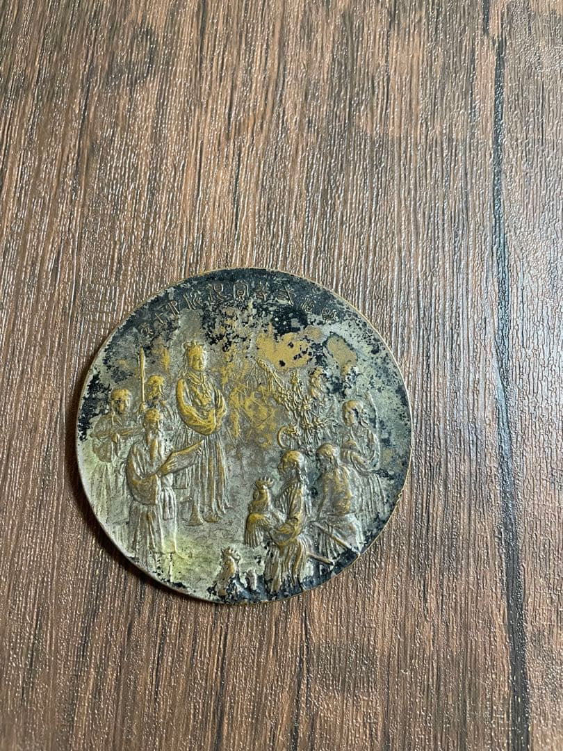 弐等賞銀牌 約128g 海野美盛作農商務省2等賞 アンティーク メダル 菊紋