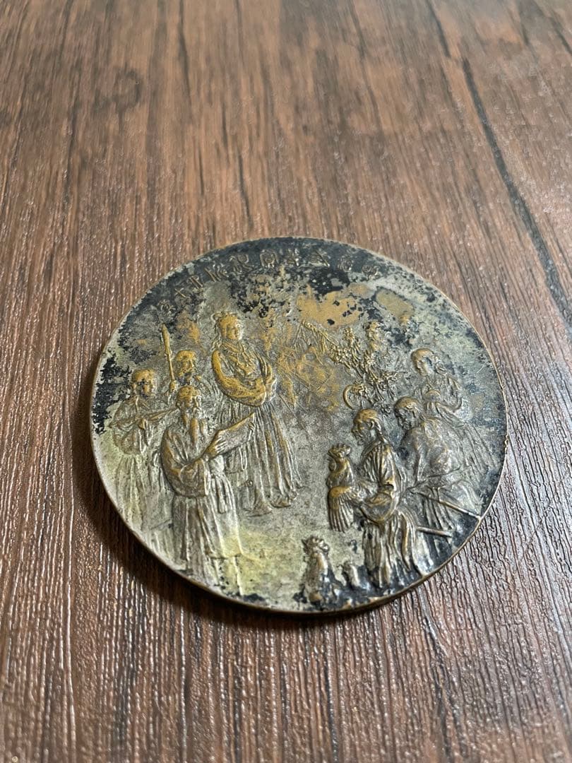 弐等賞銀牌 約128g 海野美盛作農商務省2等賞 アンティーク メダル 菊紋