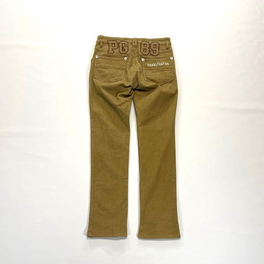 パーリーゲイツ　0/S ロングパンツ　バックロゴ　刺繍　カーキ　オールシーズン