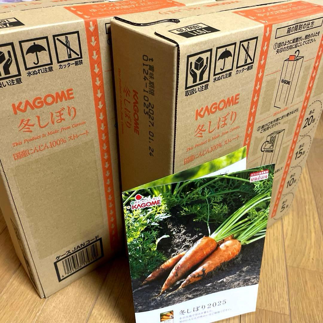 冬しぼり2025 カゴメ　にんじんジュース　健康直送便　30缶×2ケース
