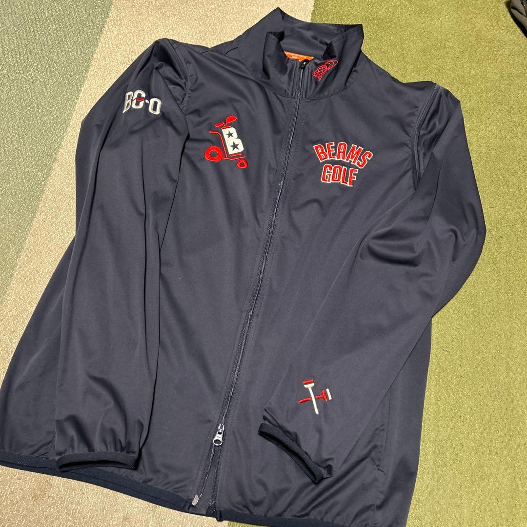 ビームスゴルフ☆2wayブルゾン☆L美品☆ネイビー