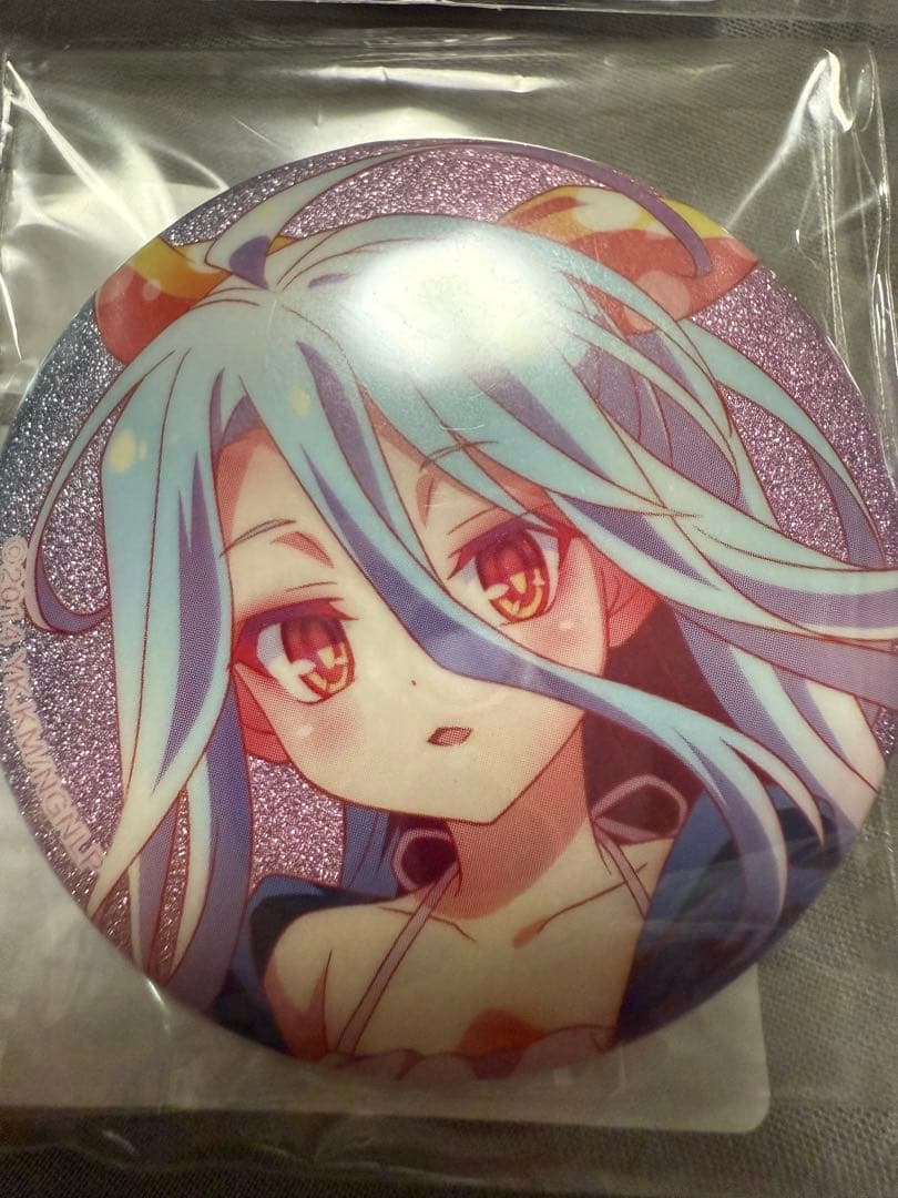 ノーゲーム・ノーライフ　白 ビーチデート グリッター缶バッジ 3種 4セット