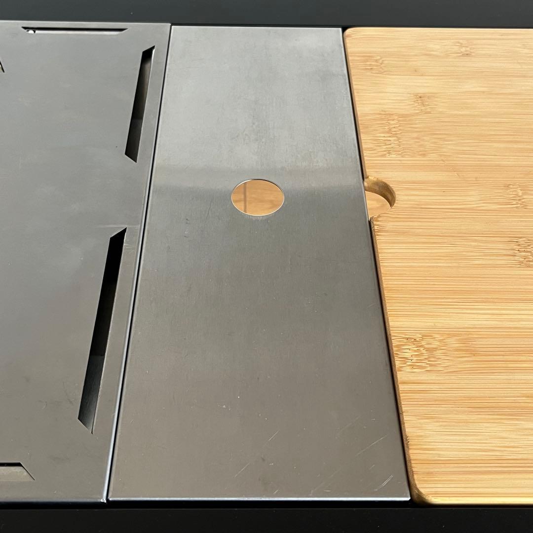  peak ウッドテーブルS竹・リッドトレーハーフユニットのセット