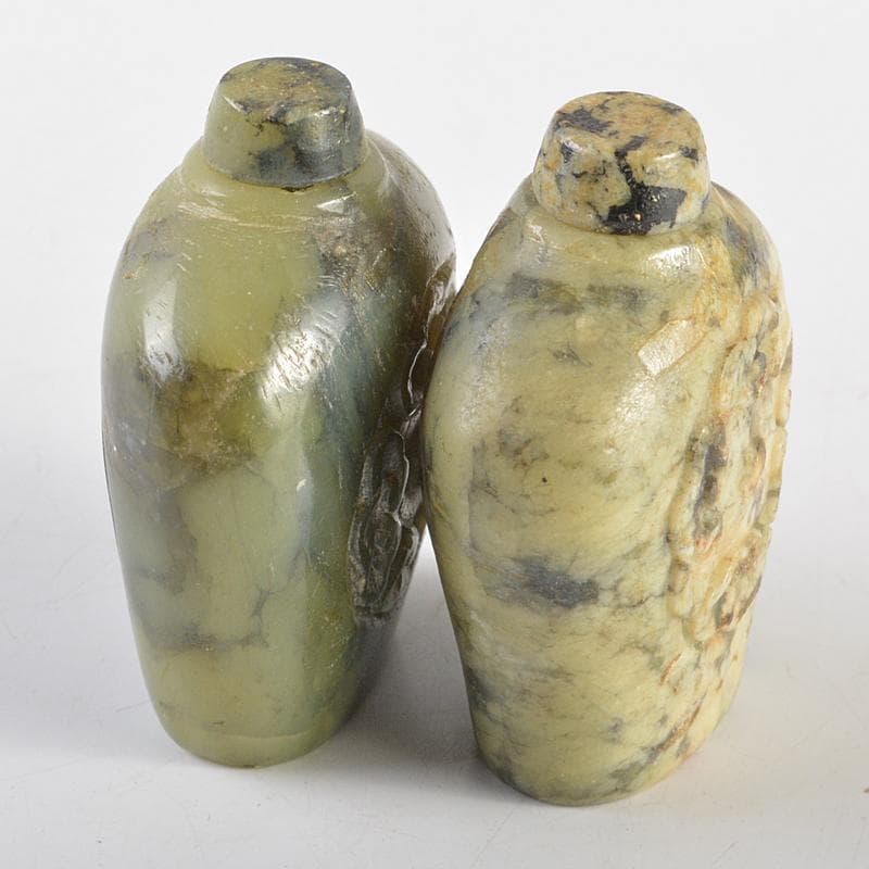 中国　玉石彫刻　鼻煙壷　2点まとめて　C　R5932