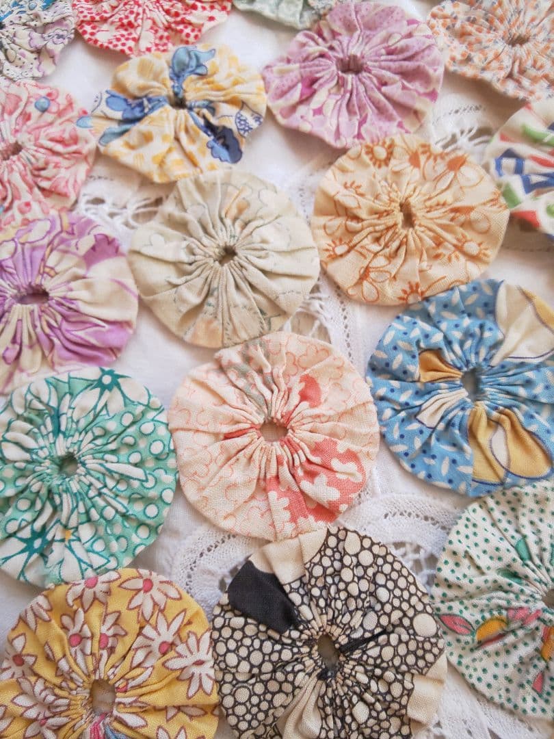 アンティーク ヨーヨーキルト フィードサック