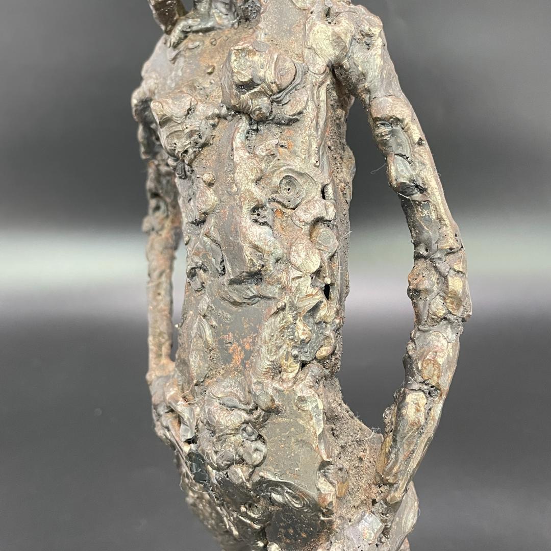 鉄製 抽象人物像 彫刻 インダストリアル 作者不明一点物 全長36cm SB42