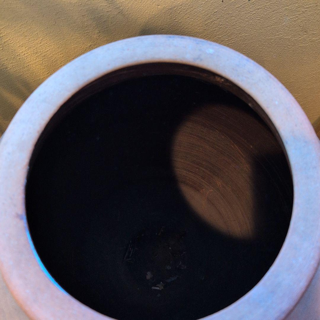 【貴重品】陶器の壺 縄文時代手書き模様 ベージュ