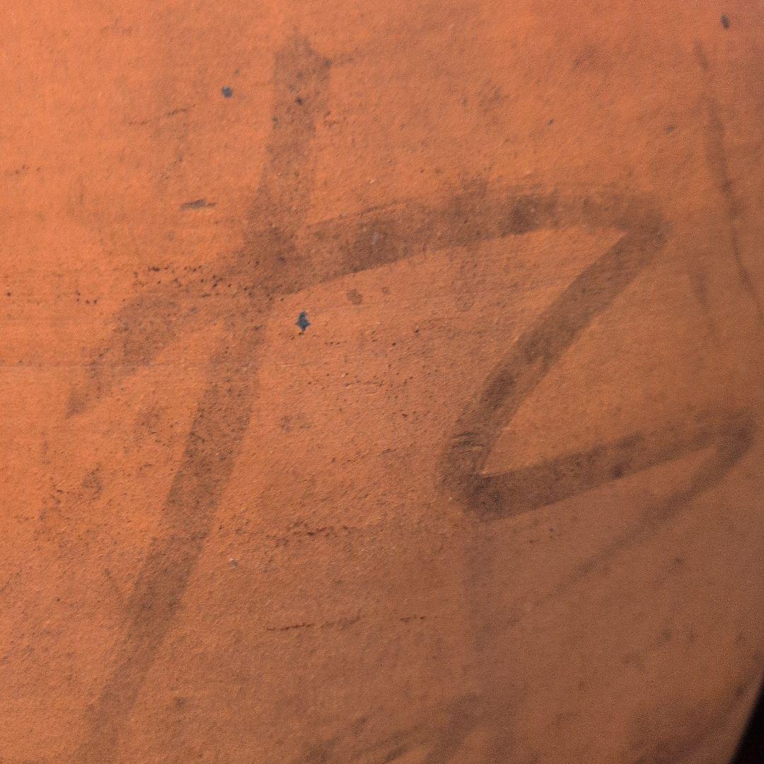 【貴重品】陶器の壺 縄文時代手書き模様 ベージュ