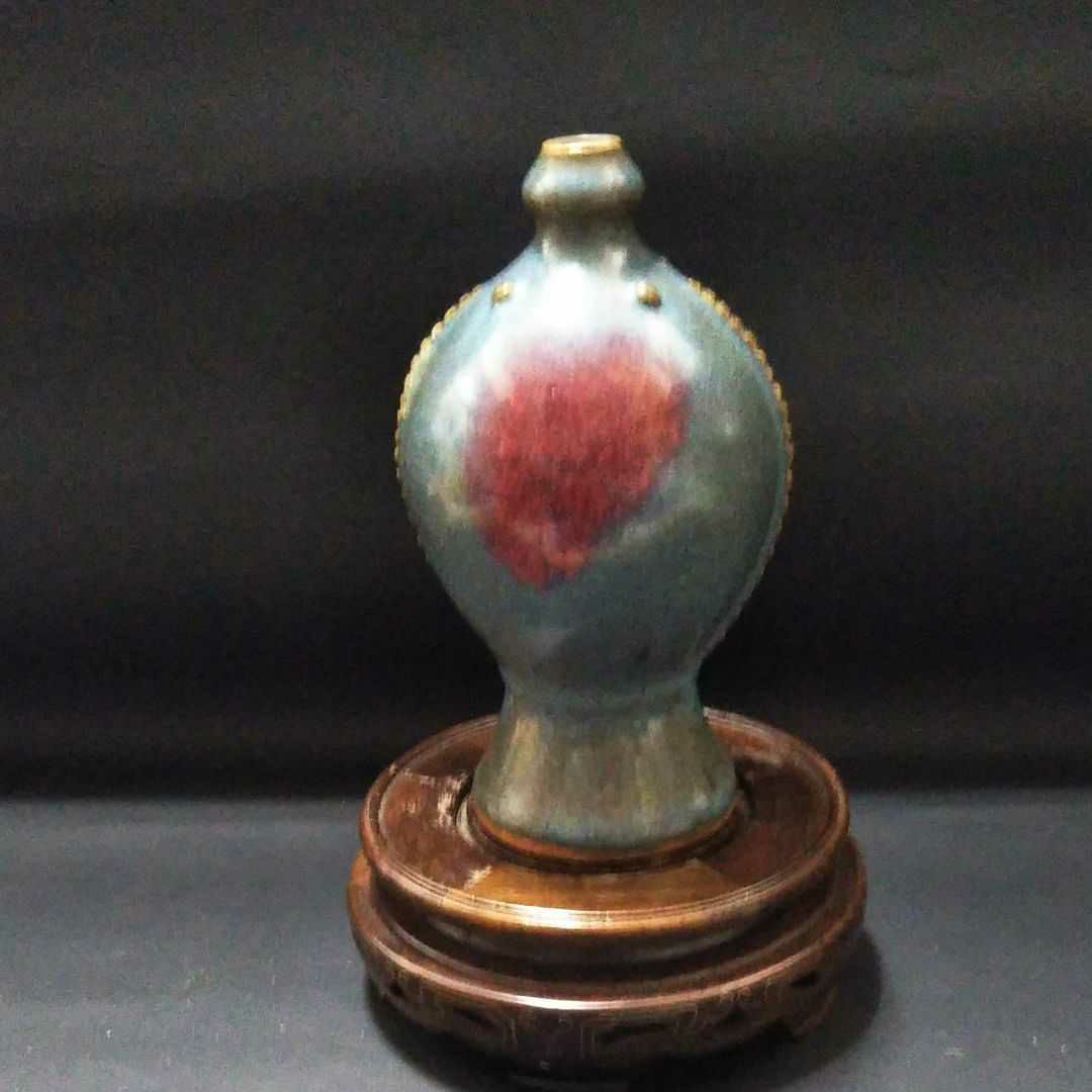 ※中国古美術/鈞窯紫班窯変瓶/