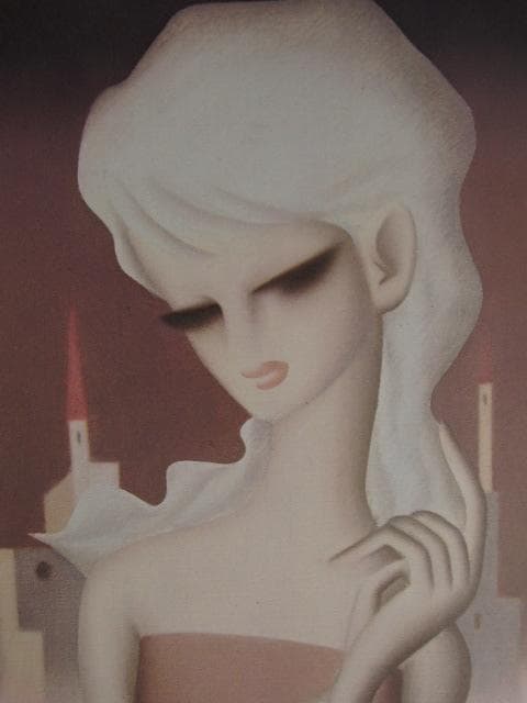 東郷青児、夕焼けの空、希少な大判額装用画集より、状態良好、インテリア、巨匠