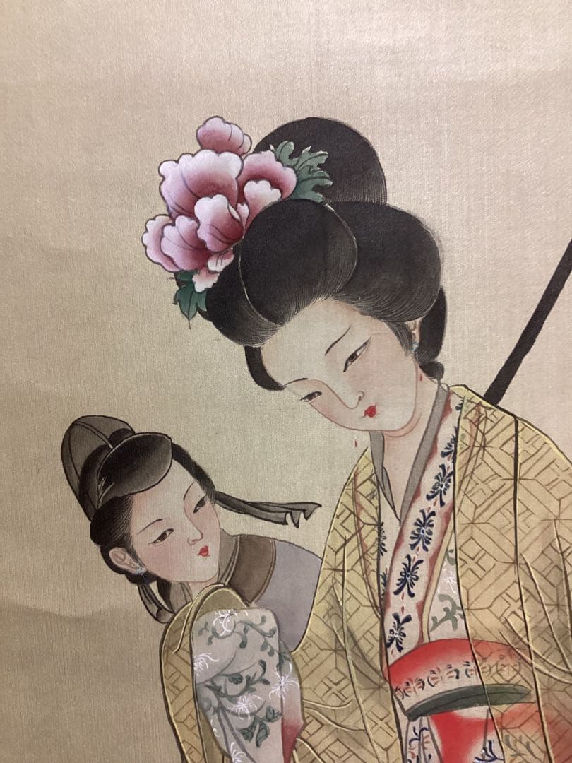 中国美術　アート　掛け軸　銭選写　『楊貴妃』