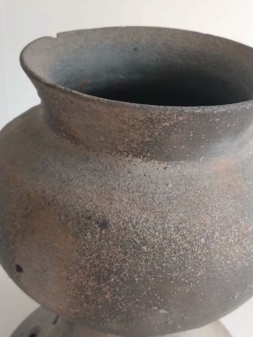 須恵器　高脚壺　古美術骨董古道具インテリア花入器オブジェ
