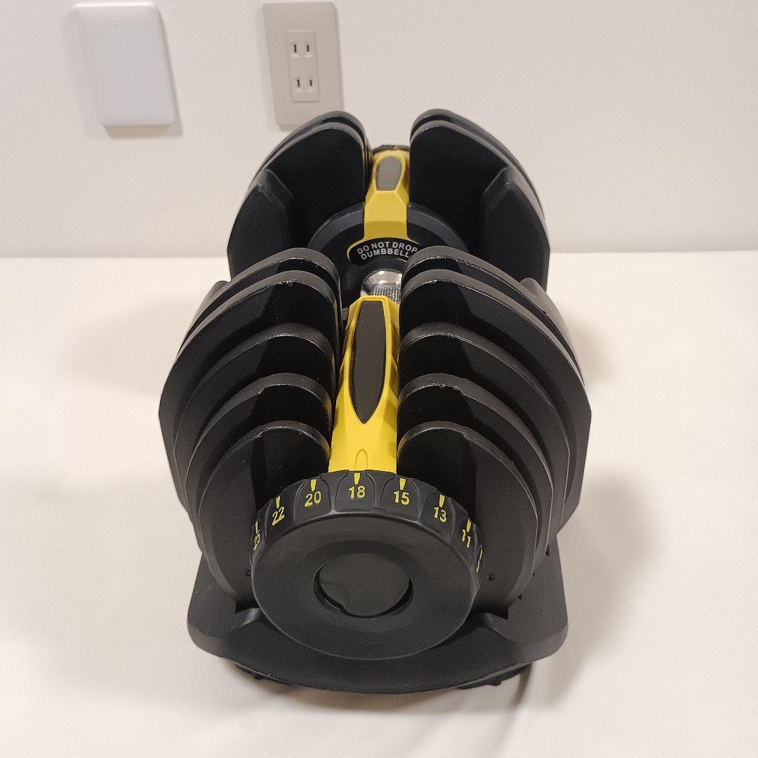 美品　可変式ダンベル 40kg‪　黒/黄色①