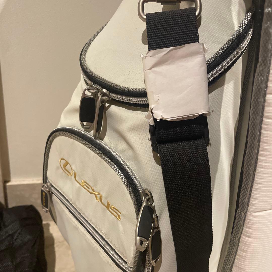 新品未使用品、LEXUSホワイト ゴルフキャディバッグ