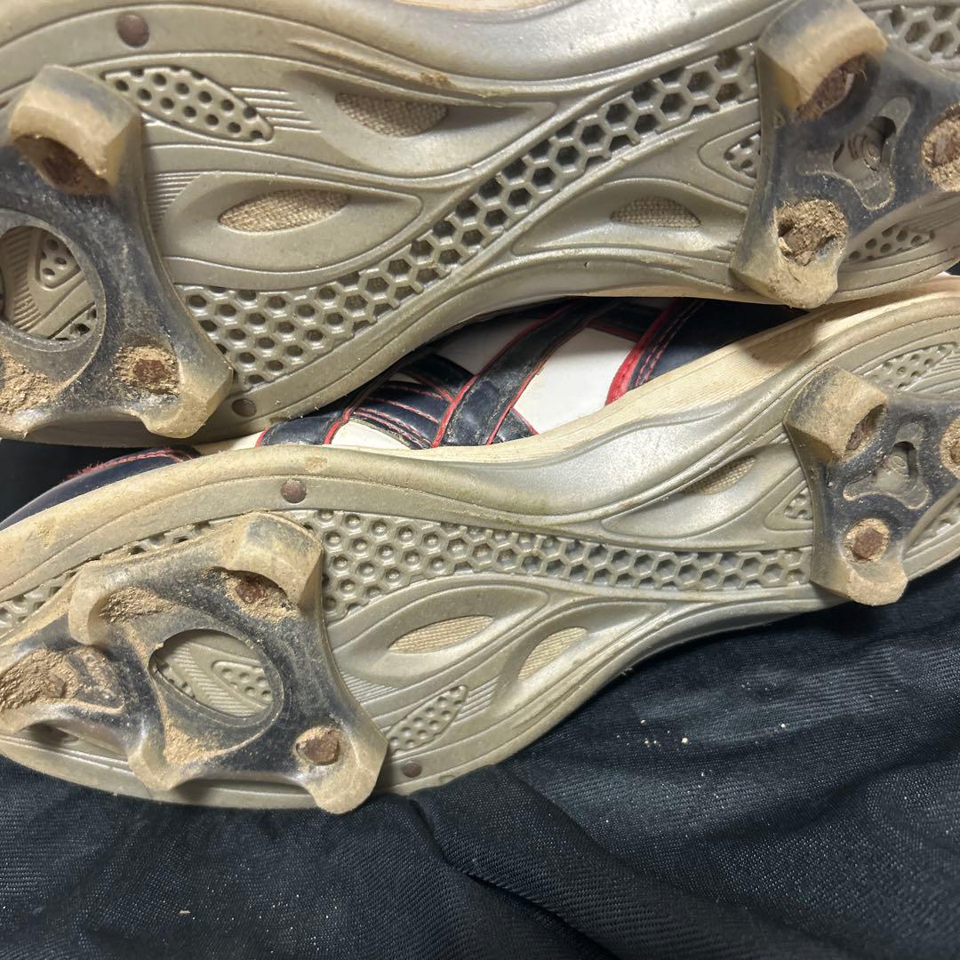 asics スパイク ホワイト/ネイビー/レッド