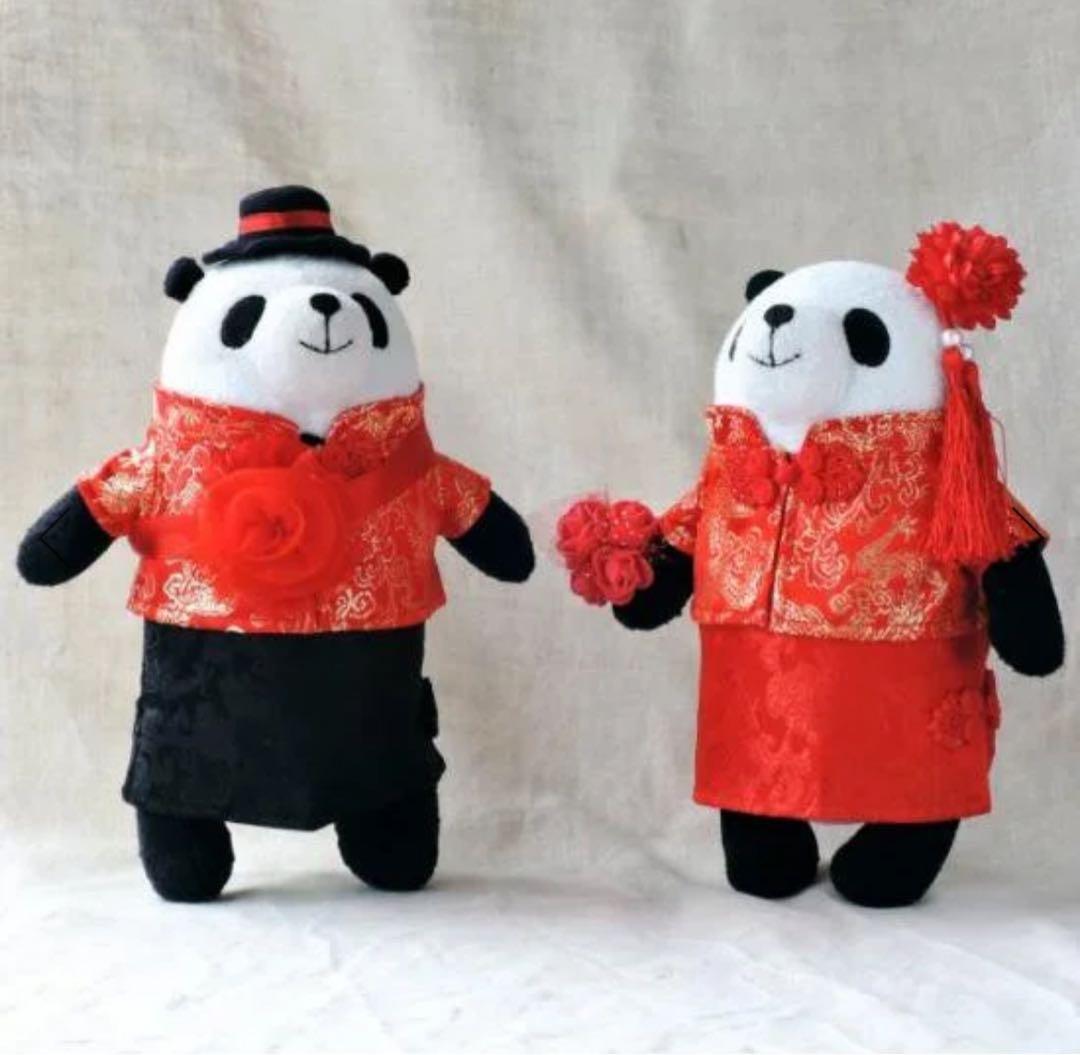 新品未使用　パンダ　ぬいぐるみ　キッチュパンダ　ウェディング