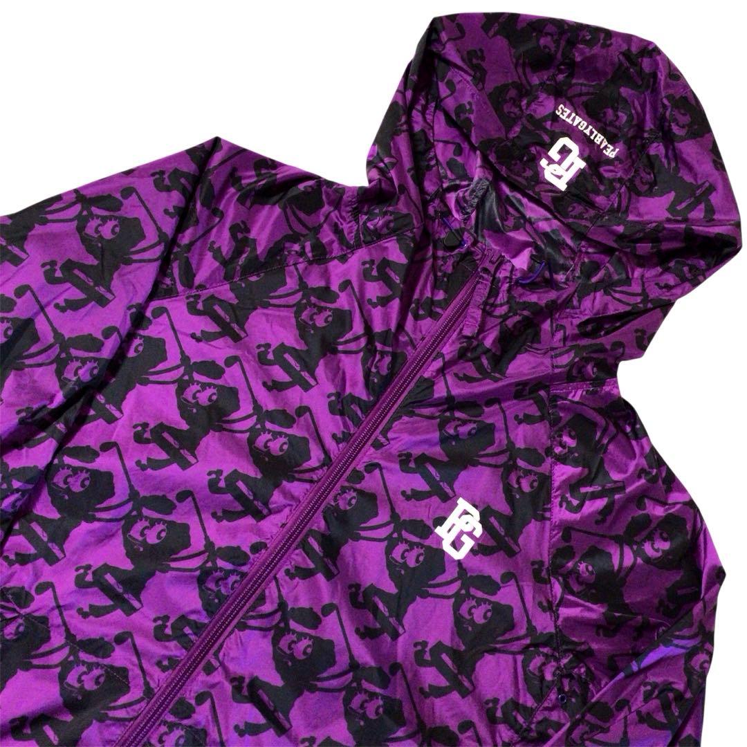 レア パーリーゲイツ×スポンジボブ コラボ 総柄 レインウェア 紫黒 0 極美品