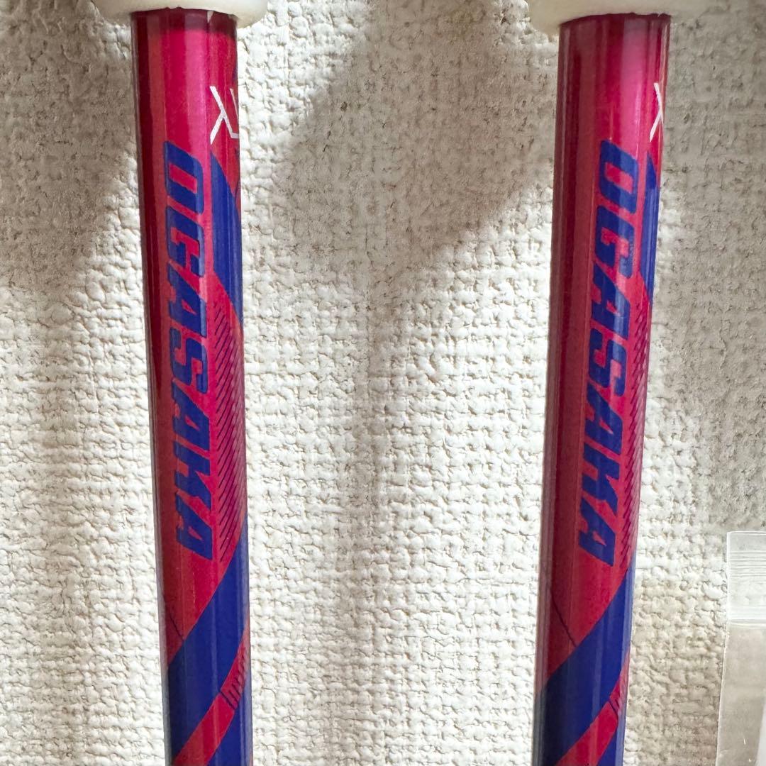 【新品未使用】オガサカ 伸縮式スキーポール LC-FS レッド