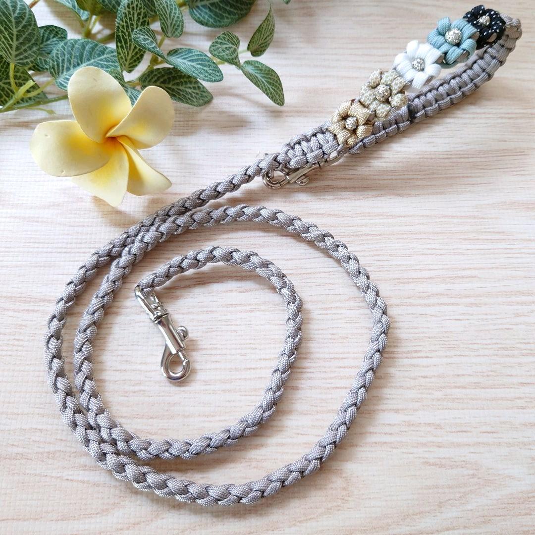 パラコードリード　４つ編みカフェリード　サンドベージュ　シックカラー　№063