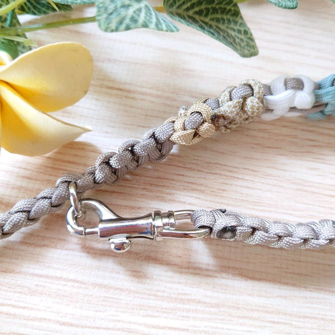 パラコードリード　４つ編みカフェリード　サンドベージュ　シックカラー　№063