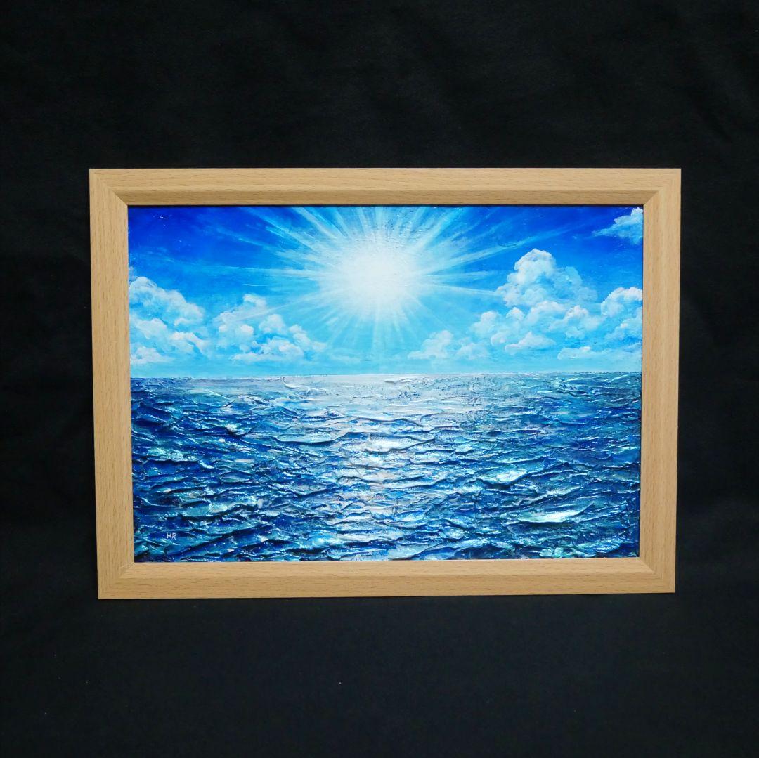 油絵 油彩 油彩画 絵 絵画 【輝きの海】