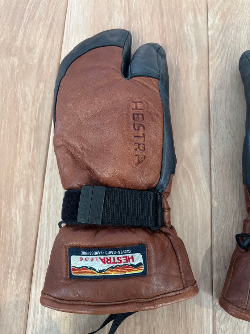 ヘストラ　Hestra ミトングローブ サイズ9 ブラウン/ブラック