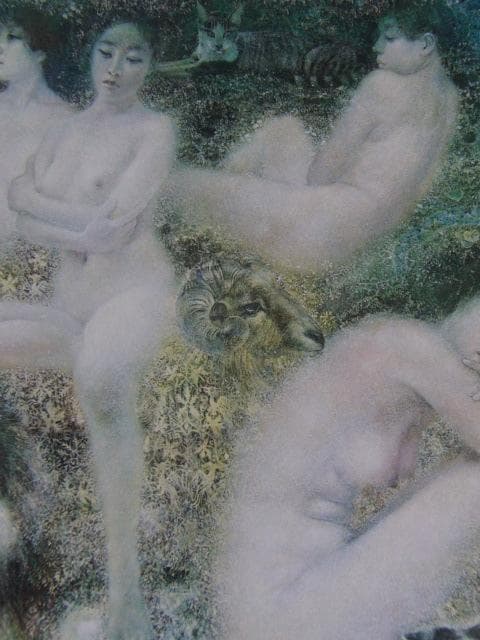 山本文彦、【叢岩】、希少な額装用画集画、新品高級額 額装付、状態良好