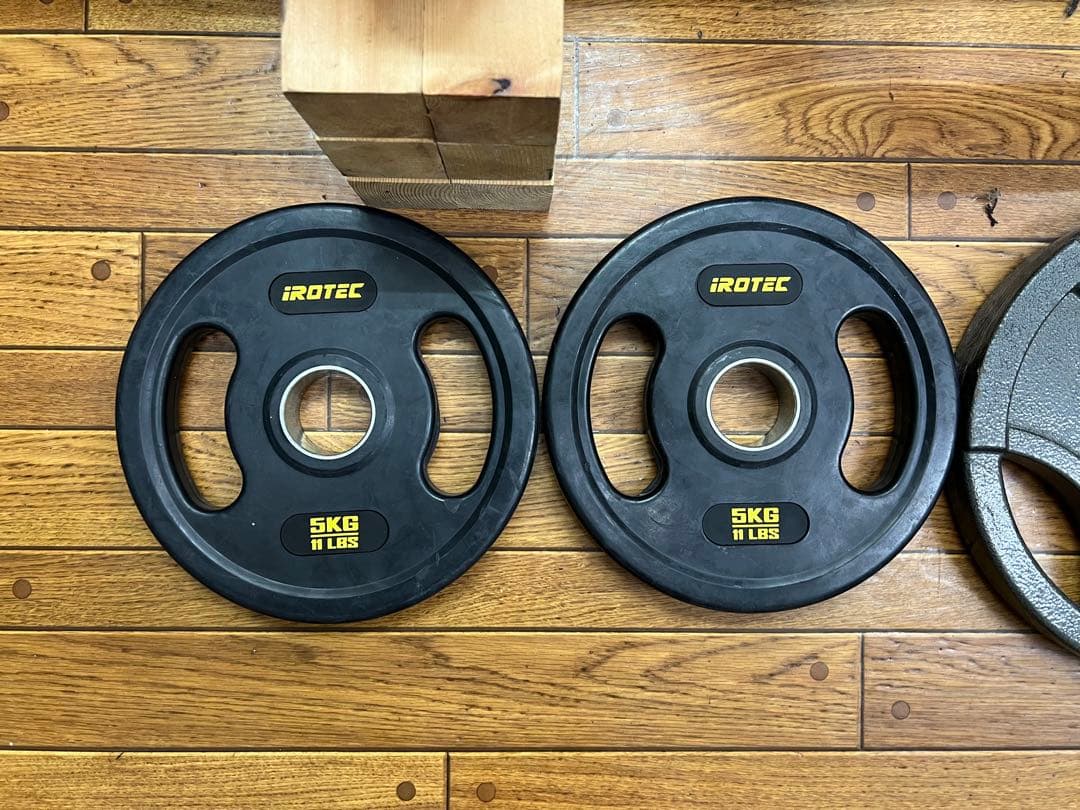 IROTECオリンピックマルチグリップバー　オリンピックプレート　約100kg