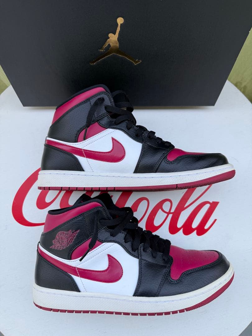 シューズ(男性用) NIKE AIR JORDAN 1 MID \"BLACK/RED/ WHITE\"