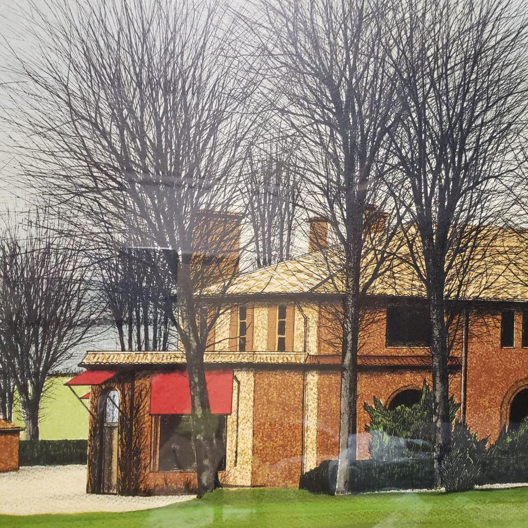 【希少】ジャック、デベルト　シャンタコゴルフ場リトグラフ 116cm 直筆サイン