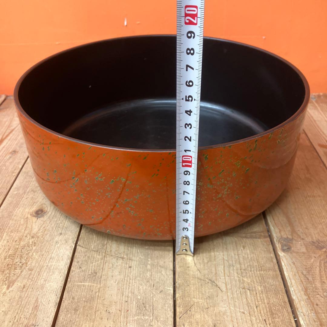 D-4 漆器 茶びつ 飯台 蓋付き桶 菓子器 天然木 伝統工芸 津軽塗 七々子塗