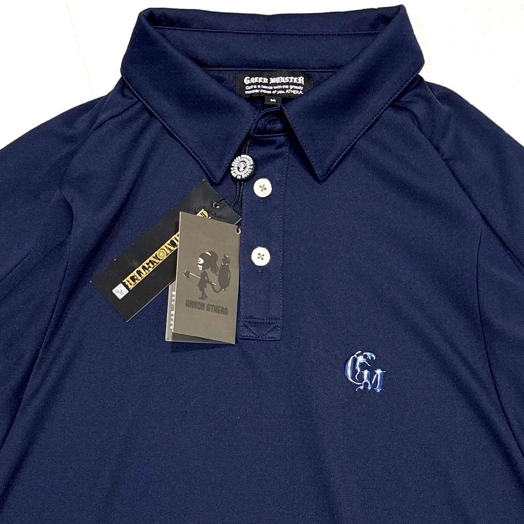 【新品タグ付/メンズM】GREED MONSTER　ポロシャツ　ゴルフウェア　紺