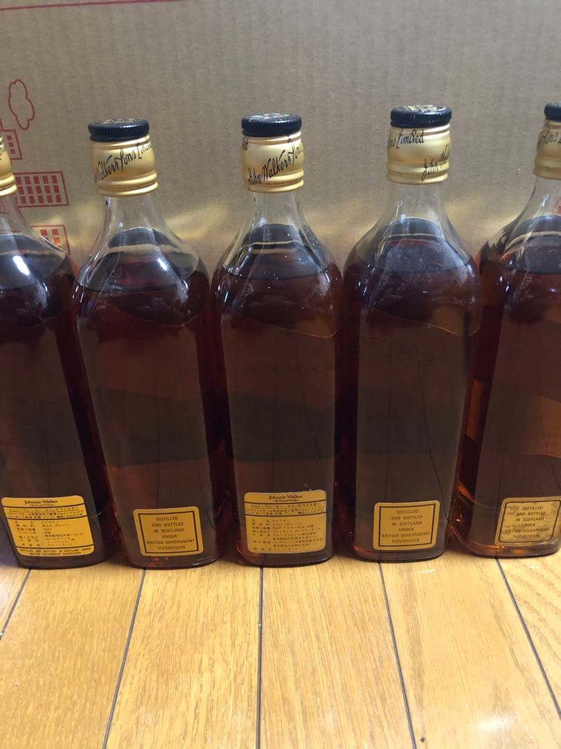 ジョニ黒　黒金キャップ特級表記混ざりジョニーウォーカー5本セット